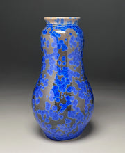 Load image into Gallery viewer, Gourd Flower Vase in Cobalt Crystalline, 13.25&quot;h (Ben Owen III)
