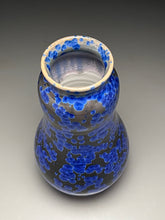 Load image into Gallery viewer, Gourd Flower Vase in Cobalt Crystalline, 13.25&quot;h (Ben Owen III)
