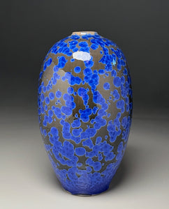 Egg Vase in Cobalt Crystalline, 12.25"h (Ben Owen III)