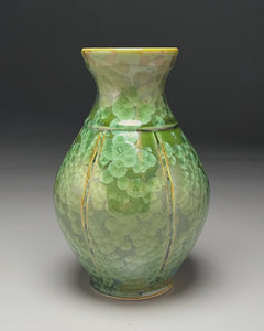 Melon Han Vase in Lily Pad Green Crystalline, 9"h (Ben Owen III)