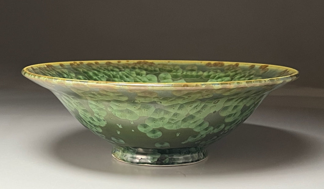 Trumpet Flair Bowl in Lily Pad Green Crystalline, 12