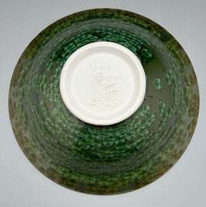 Trumpet Flair Bowl in Lily Pad Green Crystalline, 12"dia. (Ben Owen III)