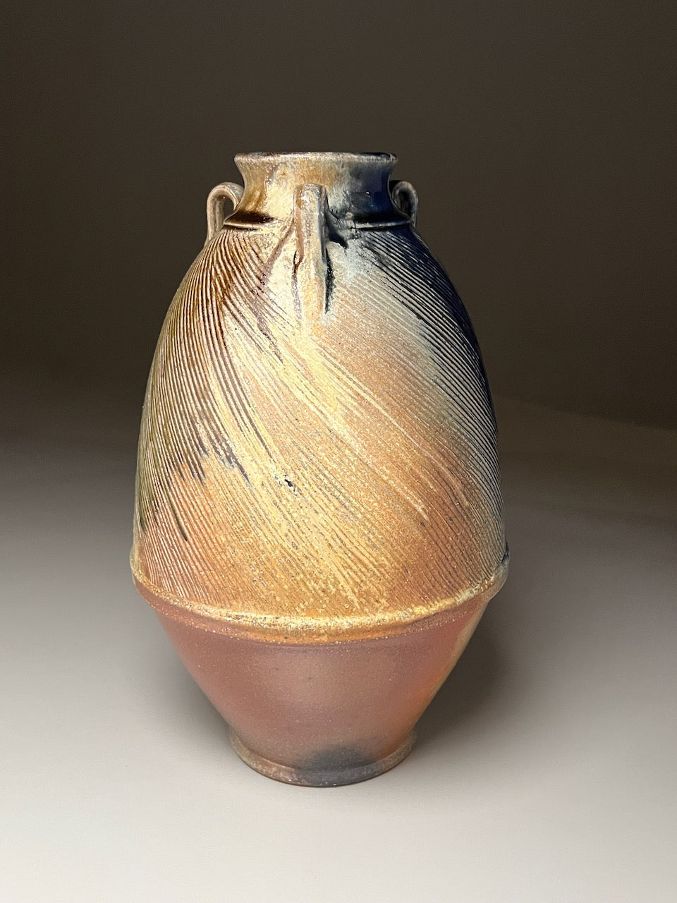 Combed Equator Edo Jar in Multi-Layer Glaze, 12.25