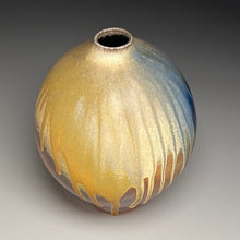 Load image into Gallery viewer, Egg Vase in Cobalt, Yellow Matte, and Ash Glazes, 10.5"h (Ben Owen III)
