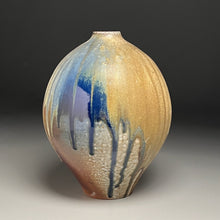 Load image into Gallery viewer, Egg Vase in Cobalt, Yellow Matte, and Ash Glazes, 10.5"h (Ben Owen III)
