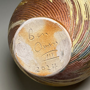 Combed Edo Jar in Cobalt, Yellow Matte & Ash, 10.5"h (Ben Owen III)