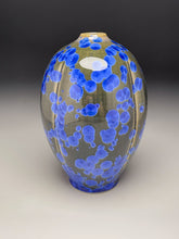 Load image into Gallery viewer, Melon Egg Vase in Cobalt Crystalline, 8.25"h (Ben Owen III)
