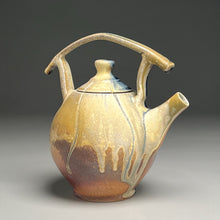 Load image into Gallery viewer, Melon Teapot #2 with Post-and-Lintel Handle in Cobalt, and Ash Glazes, 8.5&quot;h (Ben Owen III) (Copy)
