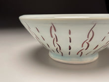 Load image into Gallery viewer, Bowl #3 in Blue Celadon with Copper Red designs, 6.75&quot;dia. (Elizabeth McAdams)

