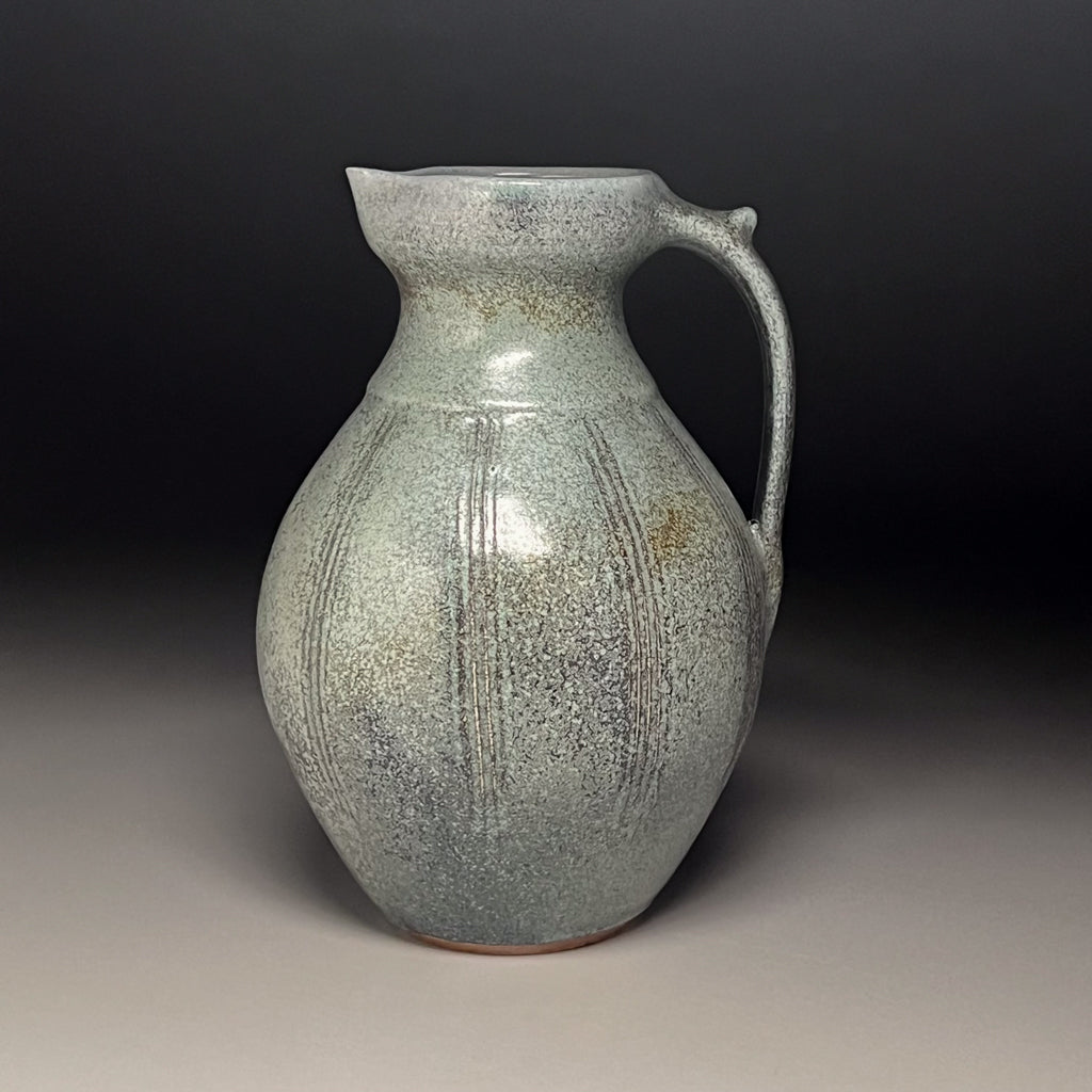 Combed Pitcher in Patina Green, 10.75