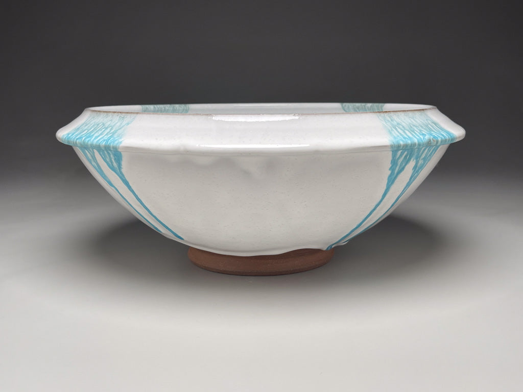 Ming Bowl in Dogwood White with Blue Accents, 14.25