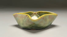 Load image into Gallery viewer, Altered Dish in Lily Pad Green Crystalline, 4.75&quot;dia (Juliana Owen)
