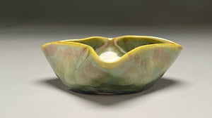 Altered Dish in Lily Pad Green Crystalline, 4.75"dia (Juliana Owen)