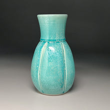 Load image into Gallery viewer, Hourglass Melon Flower Vase in Blue Frost, 11&quot;h (Ben Owen III)
