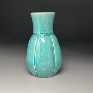 Hourglass Melon Flower Vase in Blue Frost, 11"h (Ben Owen III)