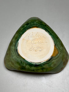 Altered Dish #2 in Lily Pad Green Crystalline, 5.25"dia (Juliana Owen)