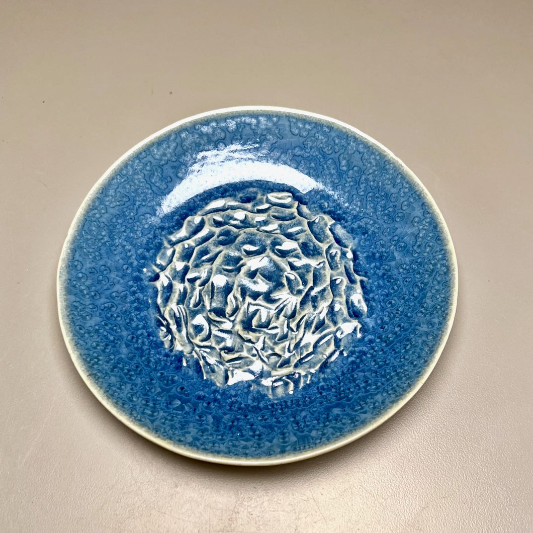 Textured Dish in Turquoise Crystalline, 5.25