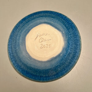 Textured Dish in Turquoise Crystalline, 5.25"dia (Juliana Owen)