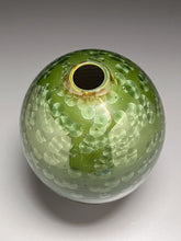 Load image into Gallery viewer, Egg Vase #1 in Lily Pad Green Crystalline, 10.5&quot;h (Ben Owen III)
