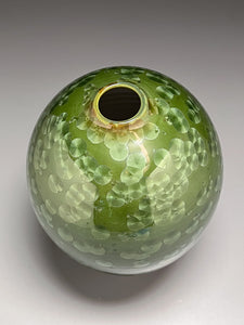 Egg Vase #1 in Lily Pad Green Crystalline, 10.5"h (Ben Owen III)
