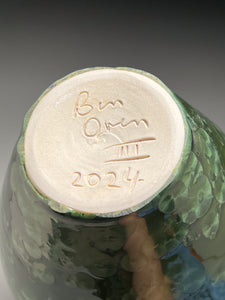 Egg Vase #1 in Lily Pad Green Crystalline, 10.5"h (Ben Owen III)