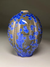 Load image into Gallery viewer, Melon Egg Vase in Cobalt Crystalline, 8"h (Ben Owen III)
