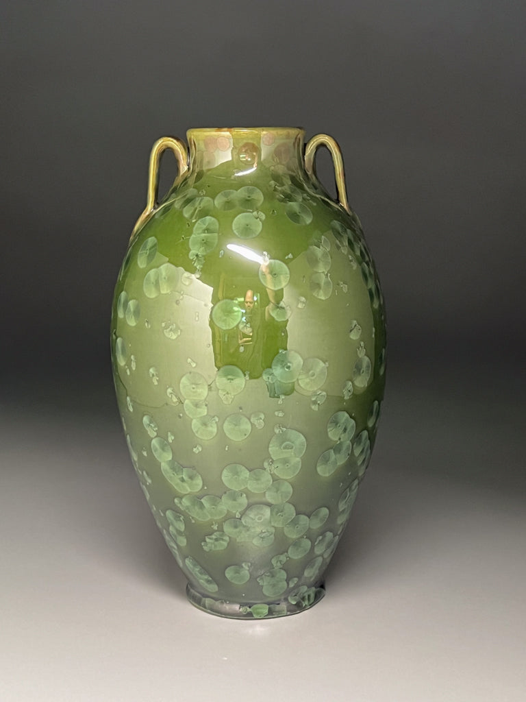 Tang Vase in Lily Pad Green Crystalline, 11.5