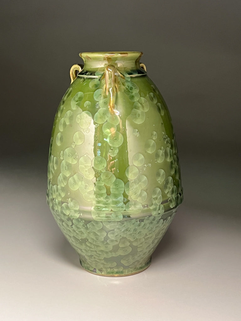 Edo Jar in Lily Pad Green Crystalline, 11