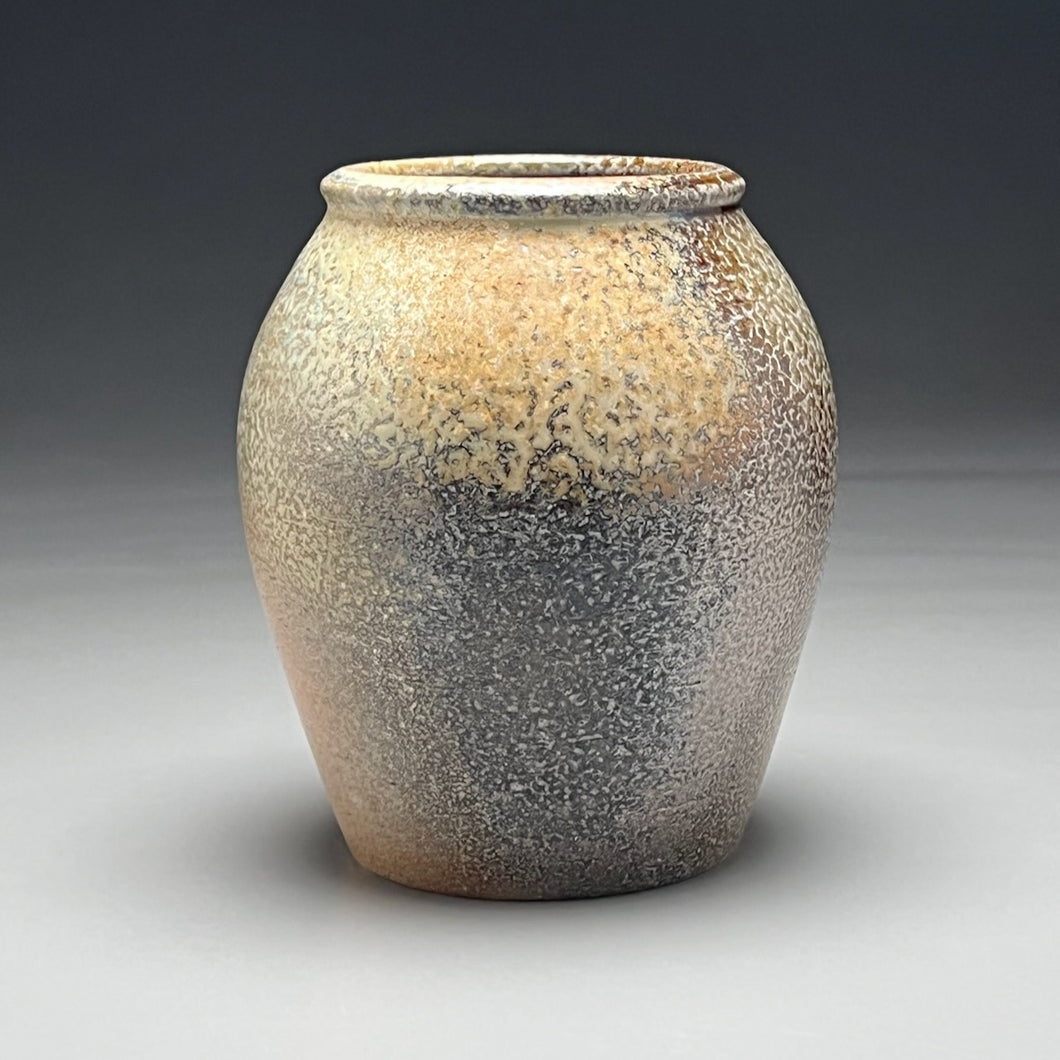 Open Mouth Vase in Salt and Ash Glazes, 6.75
