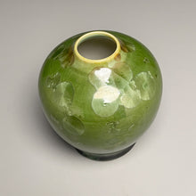 Load image into Gallery viewer, Miniature Egg Vase in Lily Pad Green Crystalline, 3.5"h (Ben Owen III)

