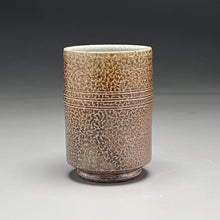Load image into Gallery viewer, Angled Cup #2 in Salt and Ash Glazes, 4.5&quot;h (Silas Bradley)
