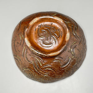 Carved Bowl in Salt and Natural Ash, 8"d. (Elizabeth McAdams)