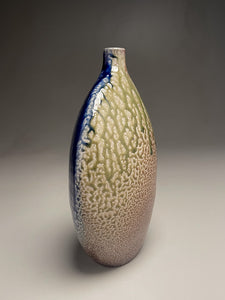 Altered Bottle #3 in Cobalt, Ash, & Salt Glaze, 10"h (Ben Owen III)