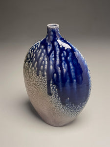 Altered Bottle #3 in Cobalt, Ash, & Salt Glaze, 10"h (Ben Owen III)