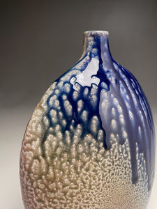 Altered Bottle #3 in Cobalt, Ash, & Salt Glaze, 10"h (Ben Owen III)