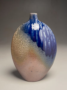 Altered Bottle #4 in Cobalt, Ash, & Salt Glaze, 10"h (Ben Owen III)