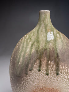 Altered Bottle #5 in Cobalt, Ash, & Salt Glaze, 13.5"h (Ben Owen III)