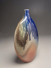 Load image into Gallery viewer, Altered Bottle #5 in Cobalt, Ash, &amp; Salt Glaze, 13.5&quot;h (Ben Owen III)
