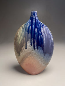 Altered Bottle #5 in Cobalt, Ash, & Salt Glaze, 13.5"h (Ben Owen III)