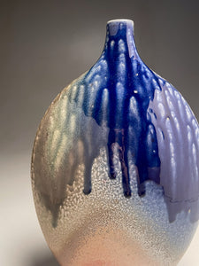 Altered Bottle #5 in Cobalt, Ash, & Salt Glaze, 13.5"h (Ben Owen III)