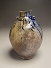 Load image into Gallery viewer, Combed Edo Jar #2 in Cobalt, Ash &amp; Salt 9&quot;h (Ben Owen III)
