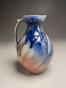 Melon Pitcher in Cobalt, Salt and Ash Glazes, 11.25"h (Ben Owen III)