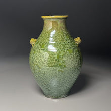 Load image into Gallery viewer, Handled Han Vase in Lily Pad Green Crystalline, 11.25"h (Ben Owen III)
