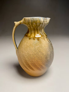 Combed Pitcher #2 in Salt, Ash & Cobalt, 9"h (Ben Owen III)