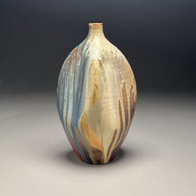 Load image into Gallery viewer, Dimpled Bottle in Cobalt, Yellow Matte and Salt Glaze, 12"h (Ben Owen III)
