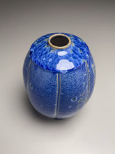 Load image into Gallery viewer, Square Shouldered Melon Egg Vase in Cobalt Crystalline, 7.75&quot;h (Ben Owen III)
