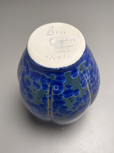 Square Shouldered Melon Egg Vase in Cobalt Crystalline, 7.75"h (Ben Owen III)