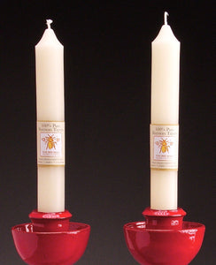 Hand-Poured Beeswax Candle Pair, 12"h