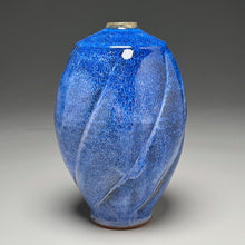 Load image into Gallery viewer, Square-Shouldered Melon Egg Vase in Opal Blue, 9"h (Ben Owen III)
