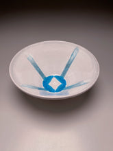 Load image into Gallery viewer, Bowl in White with Blue Glass, 8.75&quot;dia. (Bryan Pulliam)
